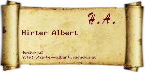 Hirter Albert névjegykártya